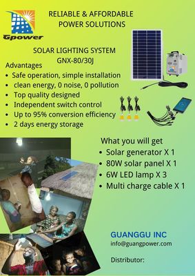 Осветительная установка солнечной системы 80W батареи лития SHS сельская солнечная