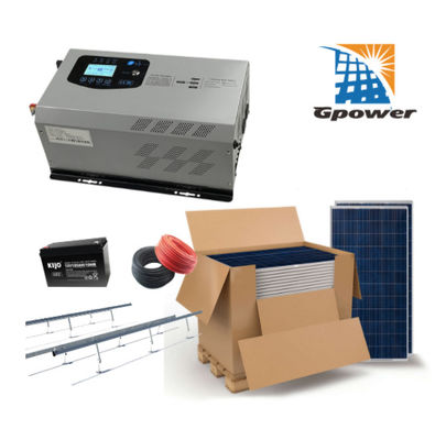 Кристаллическая панель 1000W с солнечной системы решетки с батареей 250Ah